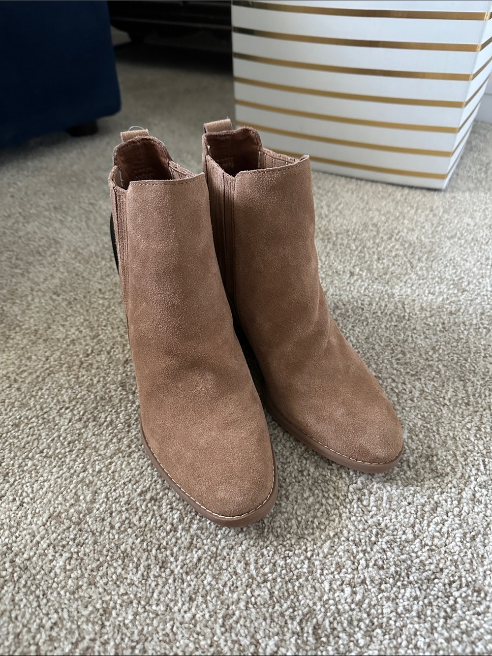 Toms Suede Ankle Booties in Brown